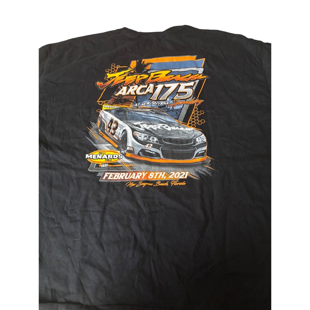 Jeep Beach ARCA 175 New Smyrna‎ Speedway Racing T-Shirt Mens 3XL Black 2021 Car